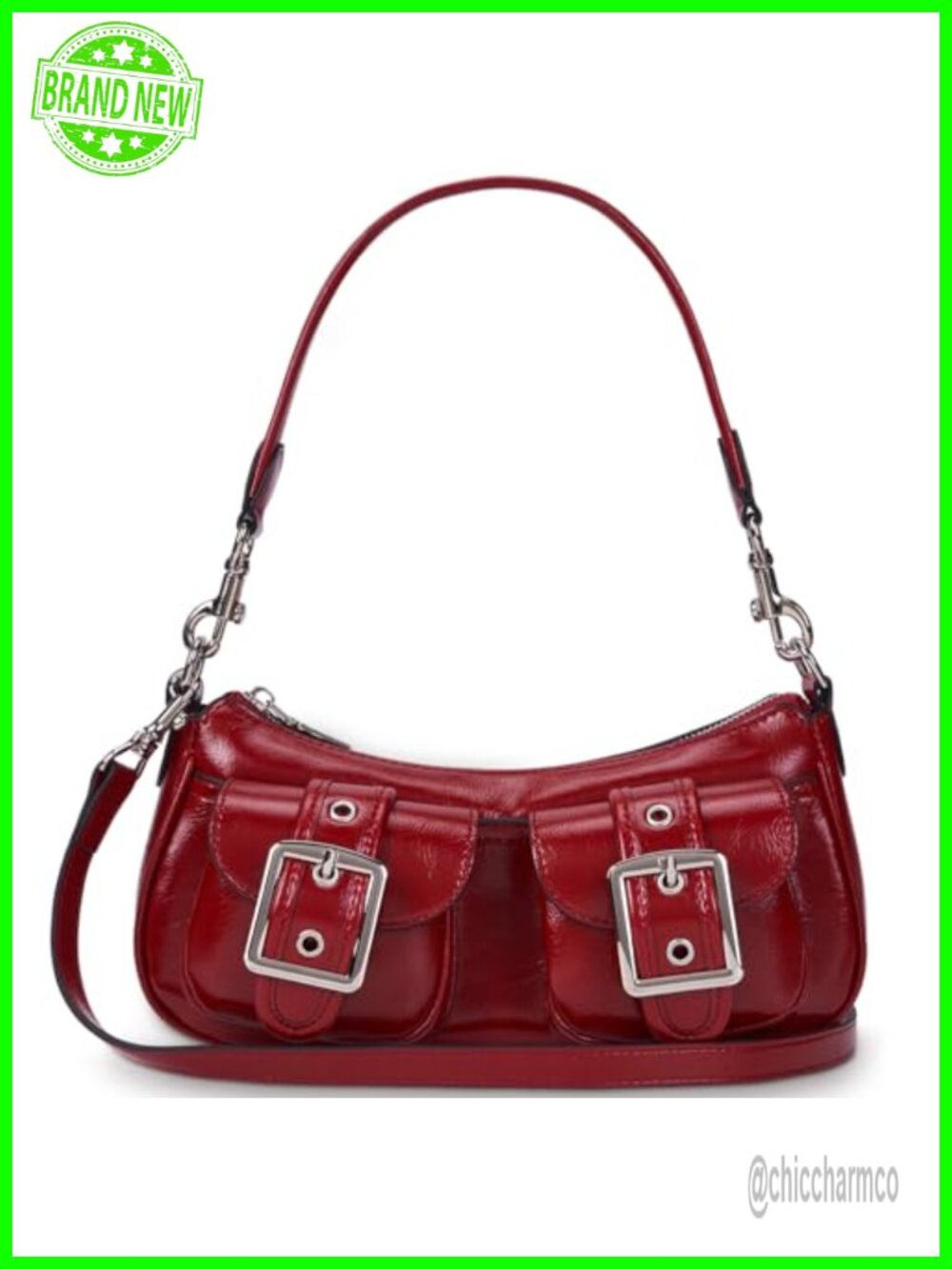 Faux Leather Hobo Shoulder Bag Crossbody Purse Y2k Purse Everyday Handbag